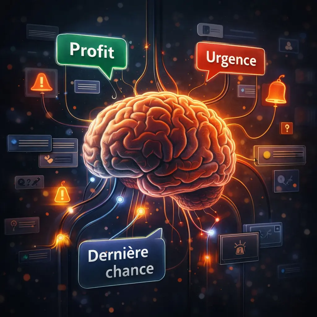 illustration des biais psychologiques utilis&eacute;s dans les arnaques crypto